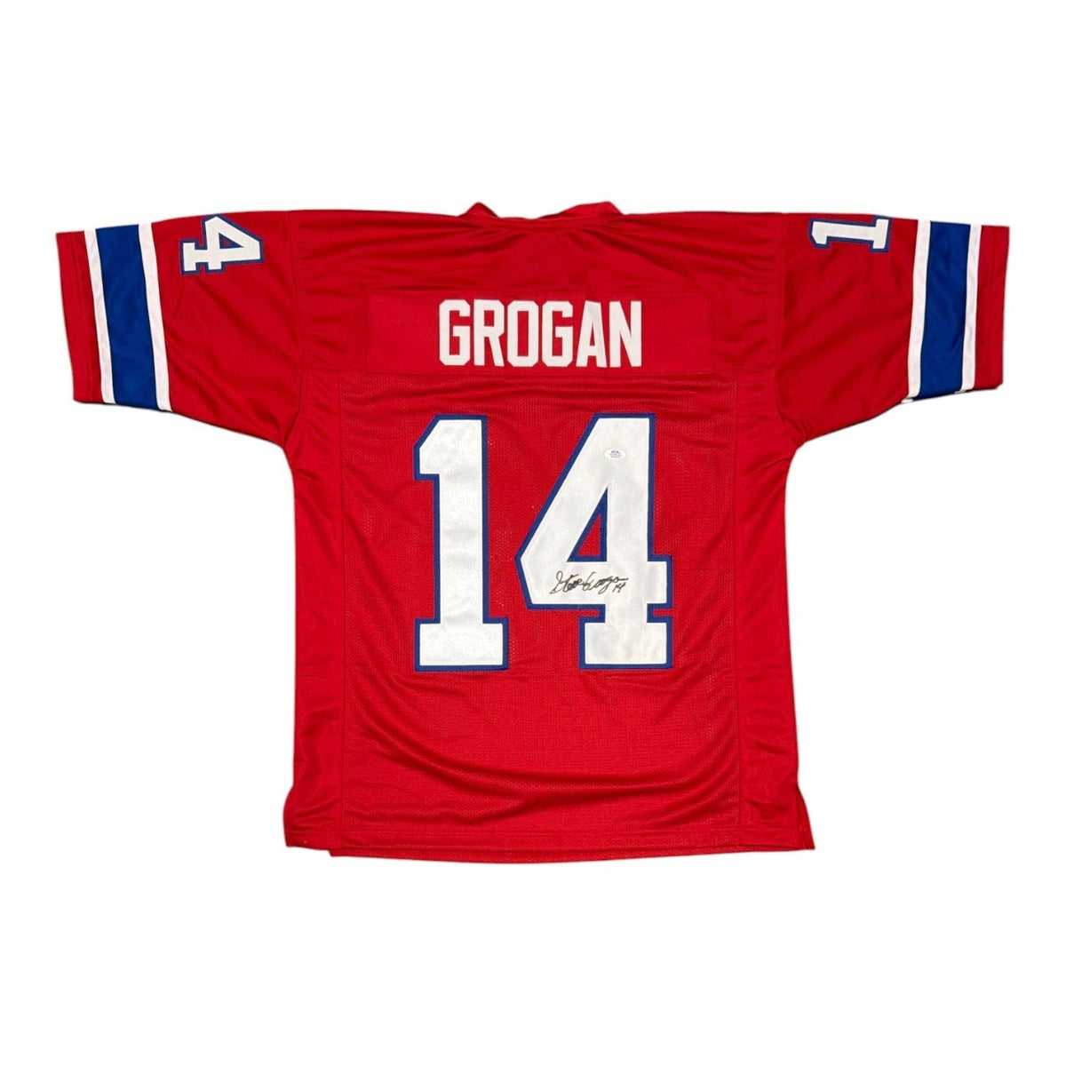 Steve Grogan Signed Custom Jersey PSA ITP Authenticated-Powers Sports Memorabilia
