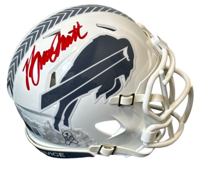 Bruce Smith Signed Buffalo Bills Salute 24 Mini Helmet Beckett Witness Authenticated-Powers Sports Memorabilia