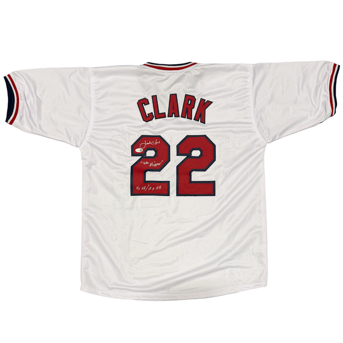 Jack Clark Signed St. Louis Cardinals Custom Jersey w/ 3 Insc. JSA Wit. COA-Powers Sports Memorabilia