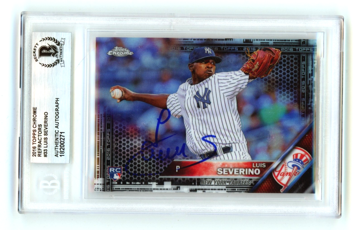 Luis Severino 2016 Topps Chrome #33 Black Refractor Signed RC Beckett BGS Auto-Powers Sports Memorabilia