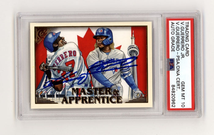 Vladimir Guerrero Jr Sr 2019 Topps Gallery Master Apprentice Signed PSA 10 Auto-Powers Sports Memorabilia