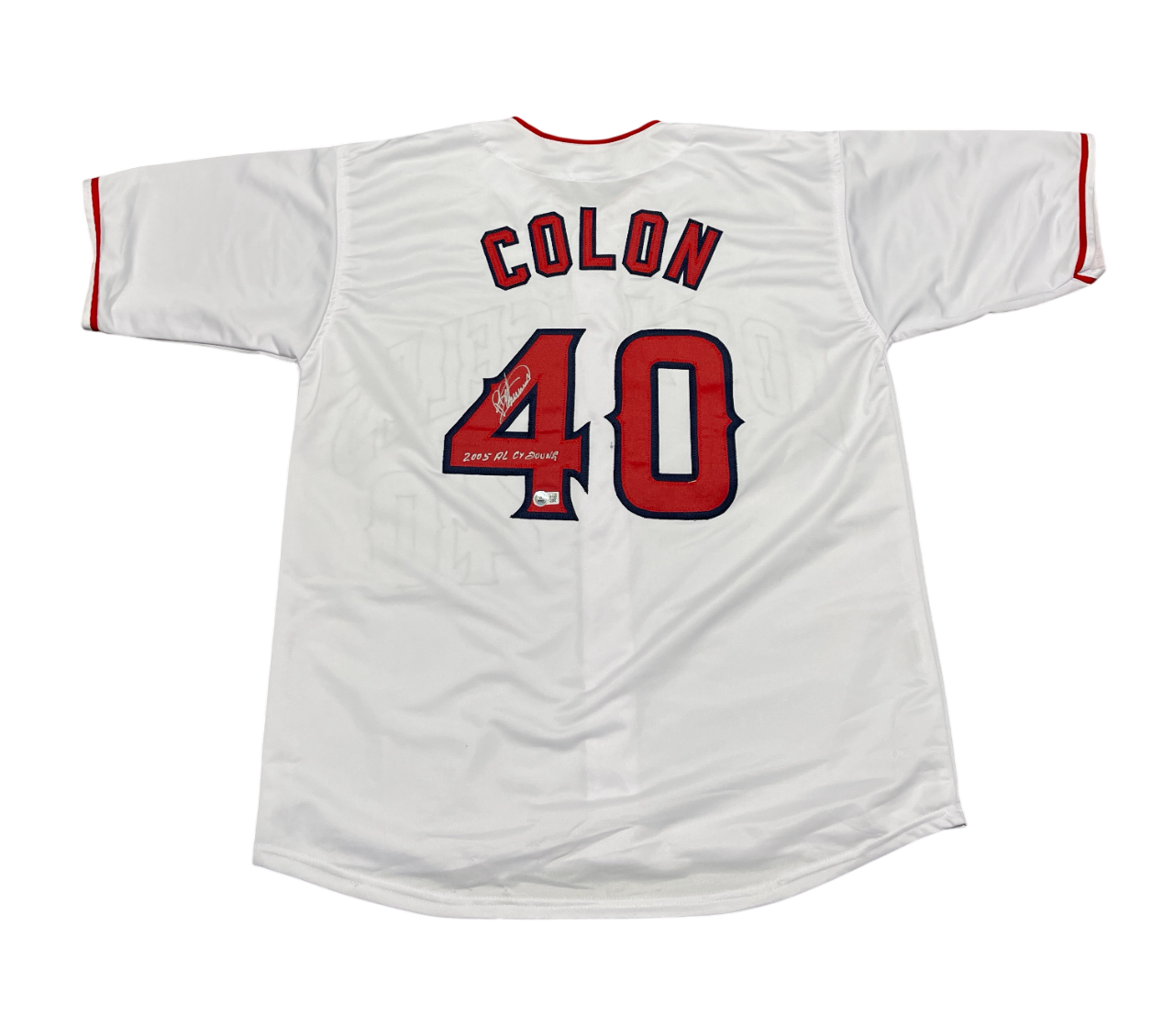 Bartolo Colon Signed Angels Custom Jersey 2005 AL CY Young Beckett Witness Authenticated-Powers Sports Memorabilia