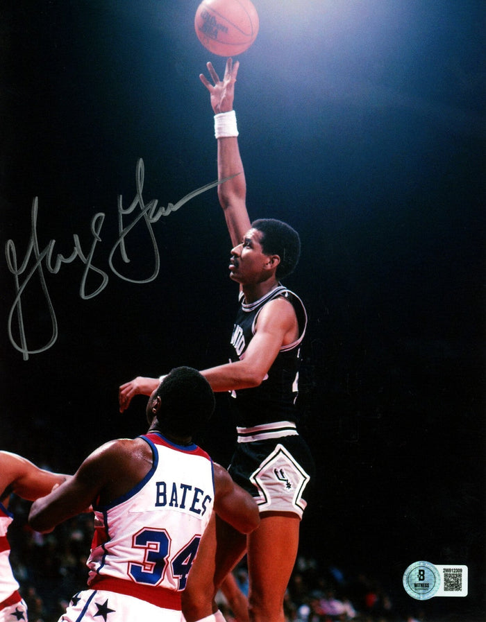 George Gervin Signed San Antonio Spurs 8x10 Photo Beckett Witness Authenticated #1-Powers Sports Memorabilia