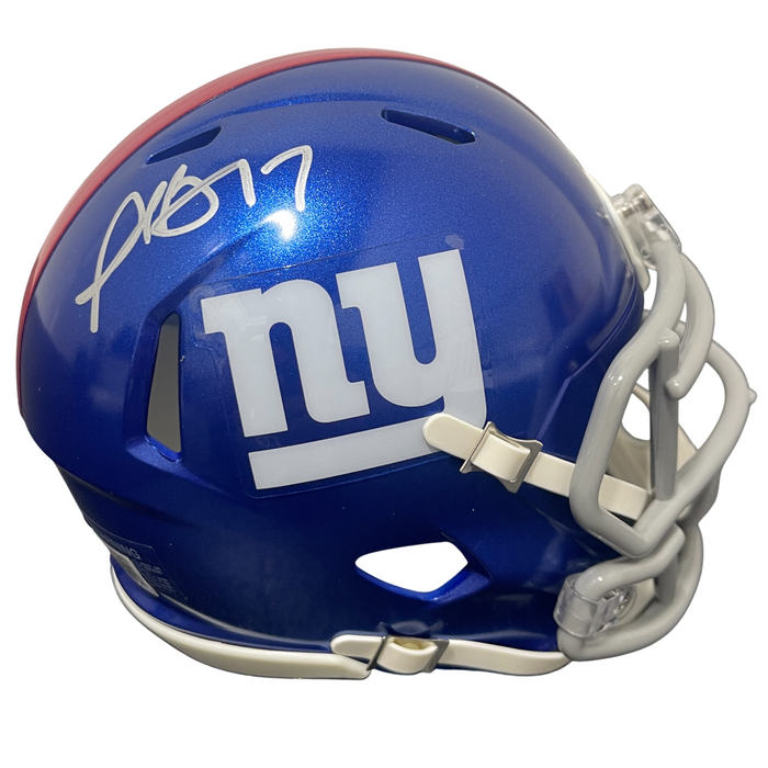 Plaxico Burress Signed New York Giants Speed Mini Helmet Beckett Witness Authenticated-Powers Sports Memorabilia