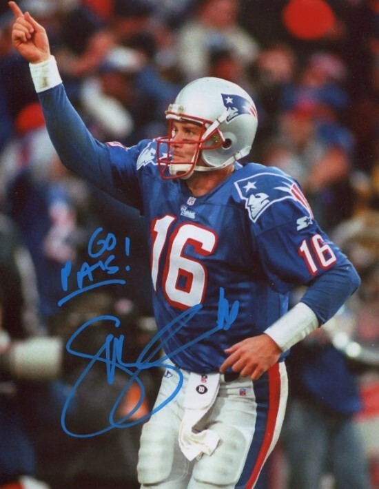 Scott Zolak Signed Patriots 8x10 Photo w/ Go Pats LSCM Authenticated #2-Powers Sports Memorabilia