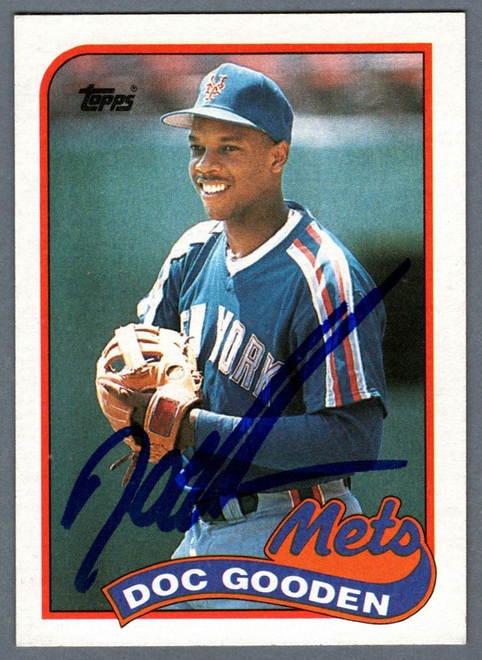 Dwight Doc Gooden Signed 1989 Topps #30 LSCM Authenticated New York Mets-Powers Sports Memorabilia