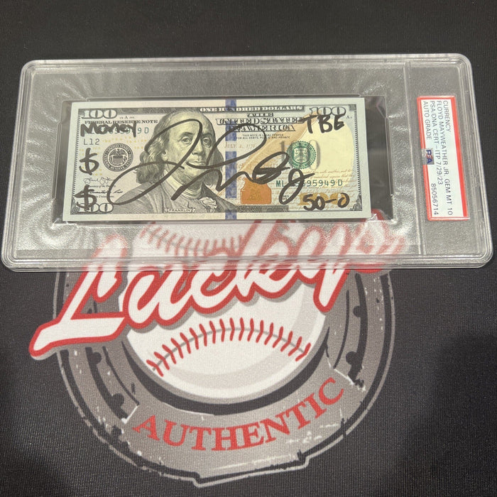 Floyd Mayweather Jr Signed $100 Bill US Currency x4 Inscriptions PSA 10 Auto M-Powers Sports Memorabilia