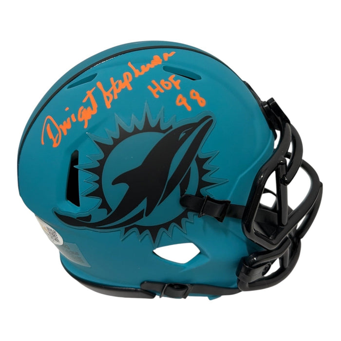 Dwight Stephenson Signed Dolphins Rave Mini Helmet w/ HOF 98 JSA Witness Authenticated-Powers Sports Memorabilia