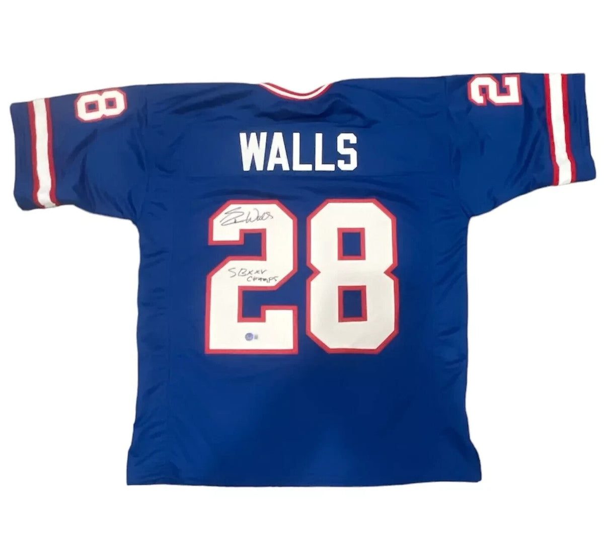 Everson Walls Signed Custom Jersey SB XXV Champs Beckett Authenticated-Powers Sports Memorabilia