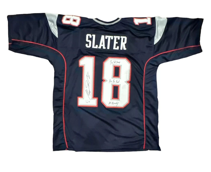 Matthew Slater Signed Custom Jersey w/ 3x Ins Beckett Witness Authenticated-Powers Sports Memorabilia