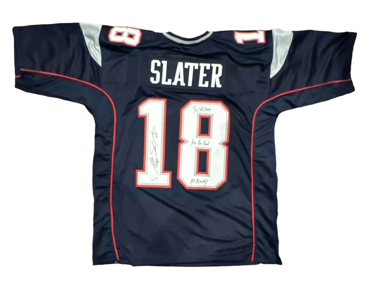 Matthew Slater Signed Custom Jersey w/ 3x Ins Beckett Witness Authenticated-Powers Sports Memorabilia