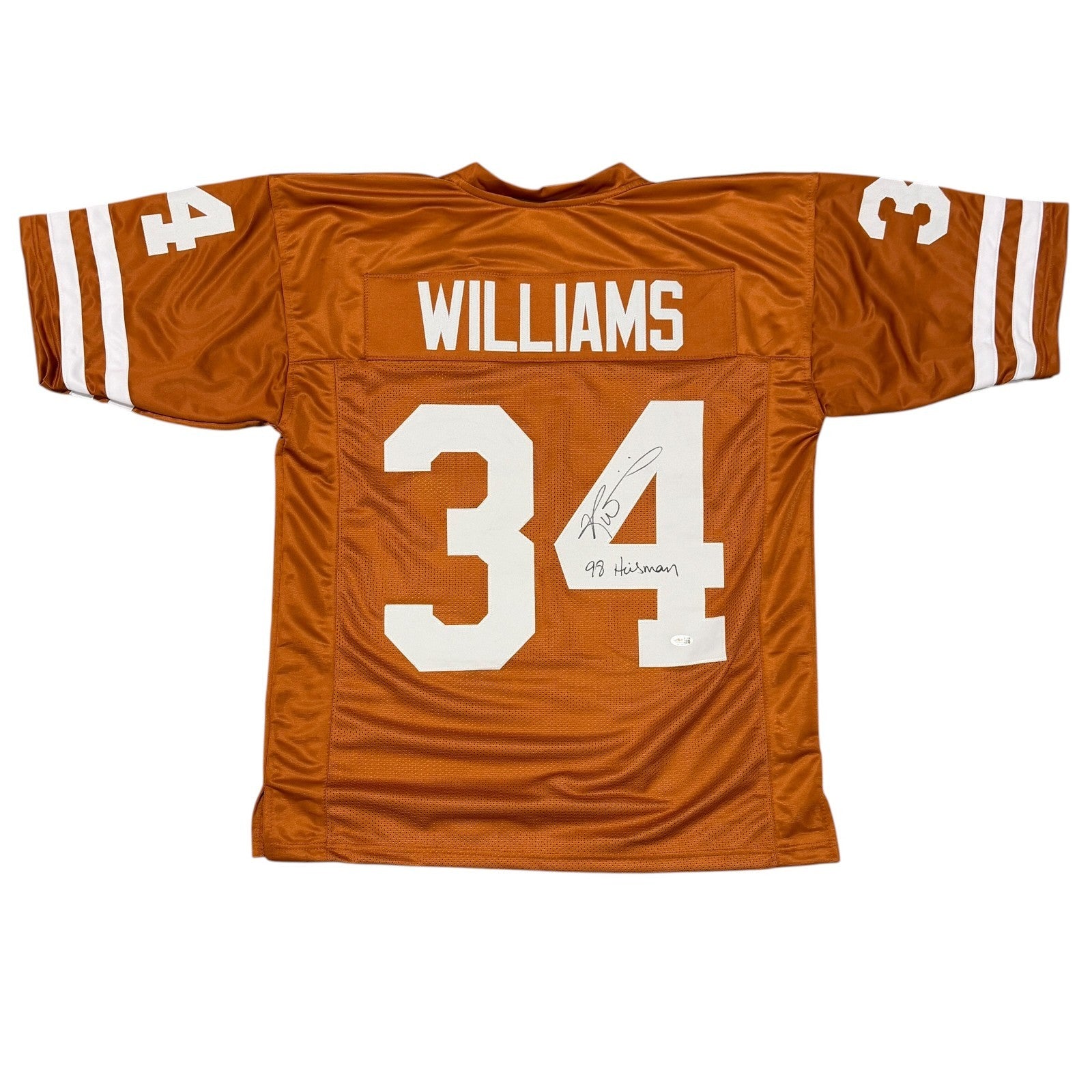 Ricky Williams Signed Custom Jersey w/ 98 Highsman JSA Witness Authenticated-Powers Sports Memorabilia