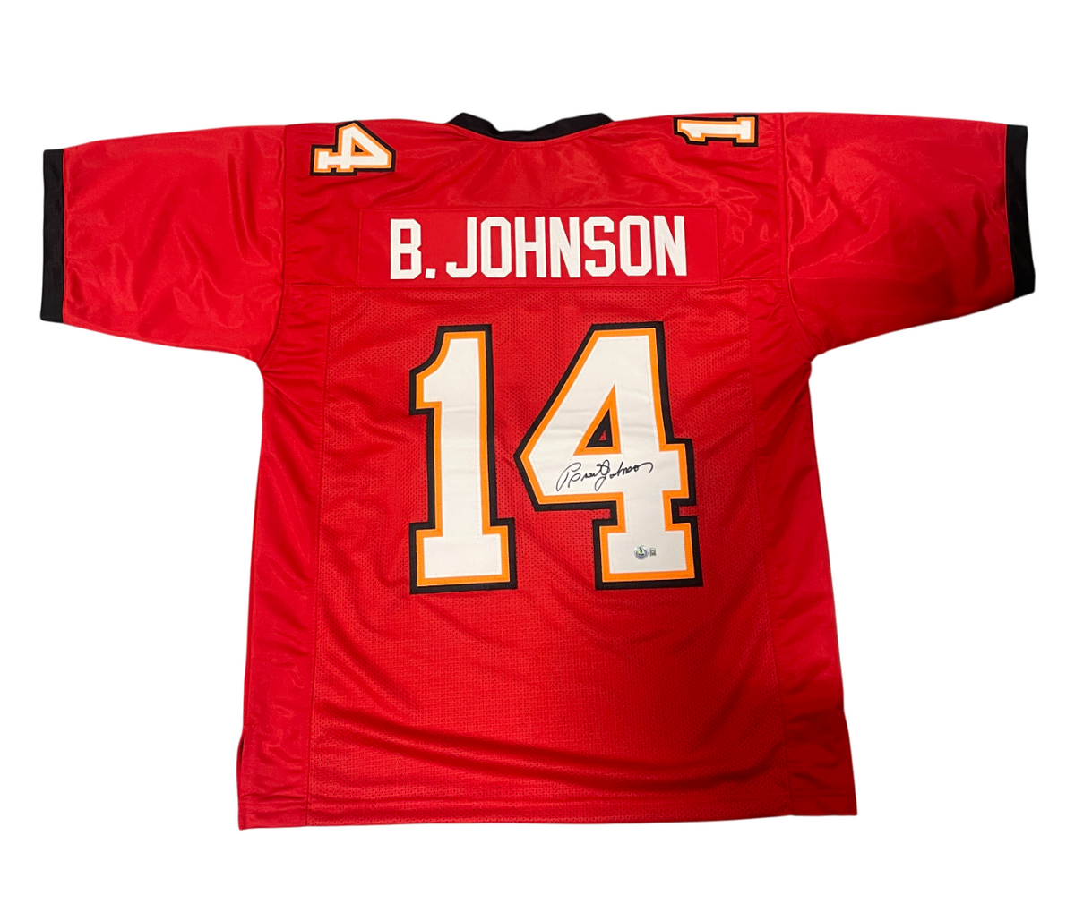 Brad Johnson Signed Tampa Bay Buccaneers Custom Jersey Beckett Wit BAS COA-Powers Sports Memorabilia