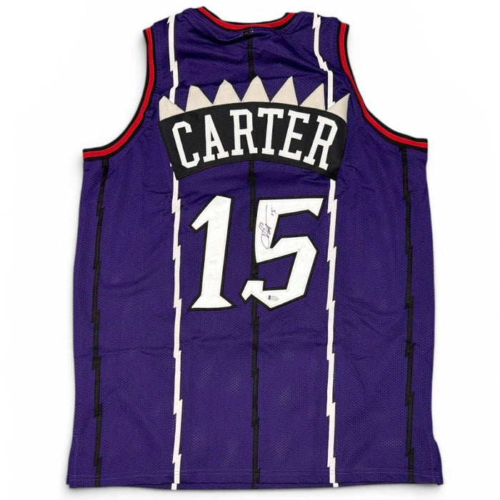 Vince Carter Signed Toronto Raptors Custom Jersey Beckett Witness Authenticated-Powers Sports Memorabilia