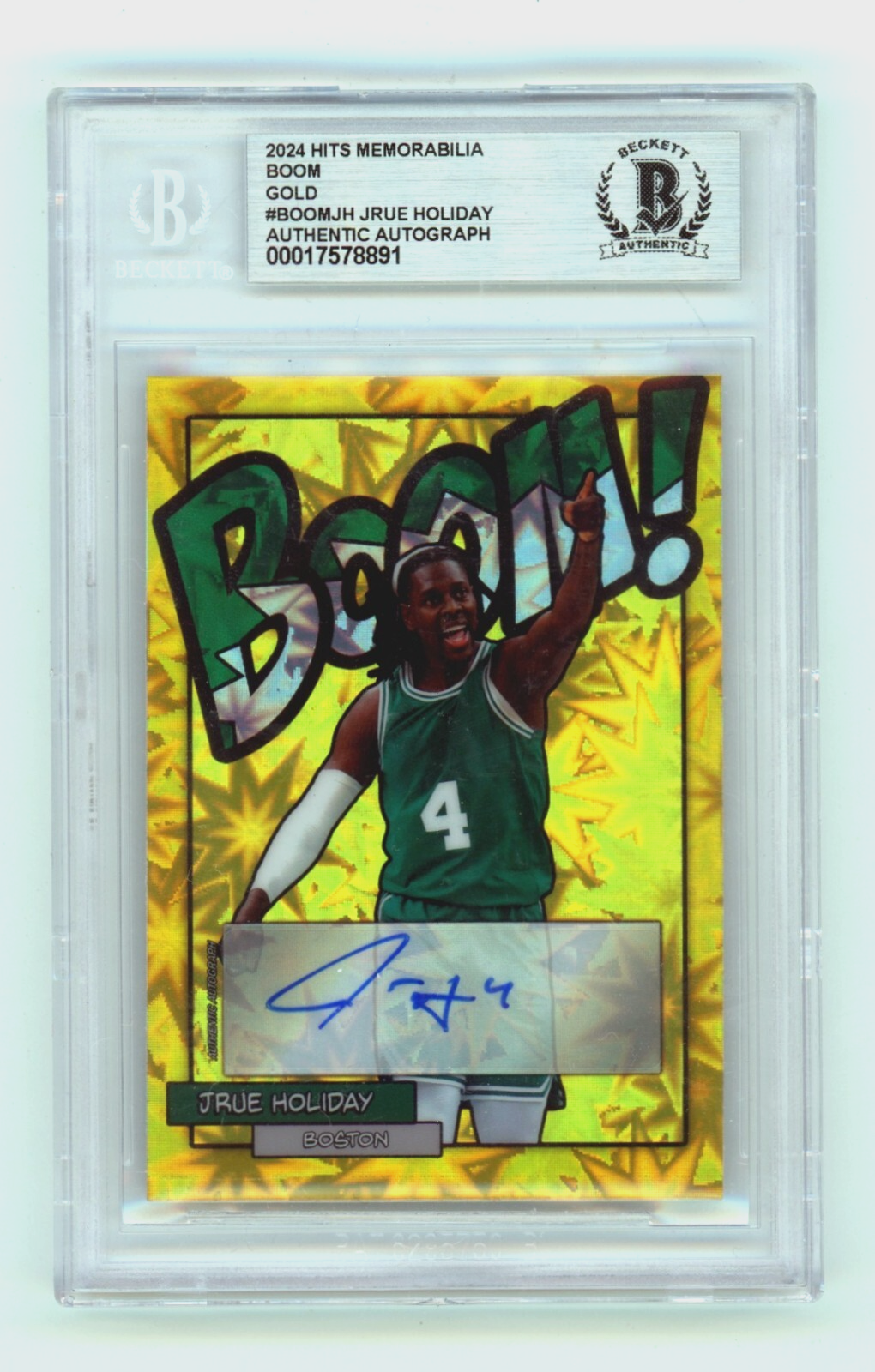 Jrue Holiday 2024 Hits Memorabilia BOOM Gold JSY # 4/10 Signed BGS BAS Auto-Powers Sports Memorabilia