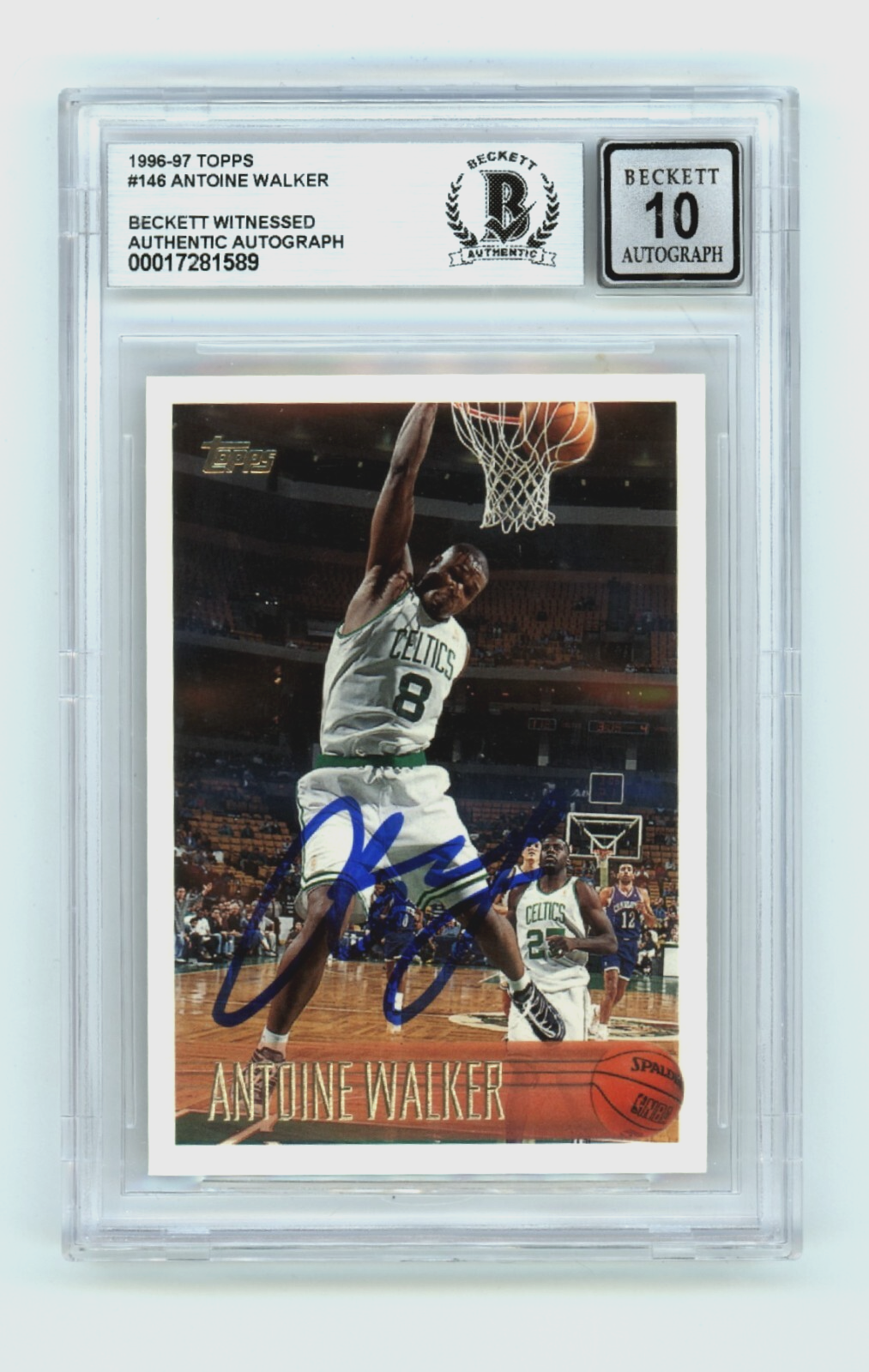 Antoine Walker 1996-97 Topps #146 Rookie RC Signed Beckett BGS 10 Auto Celtics-Powers Sports Memorabilia