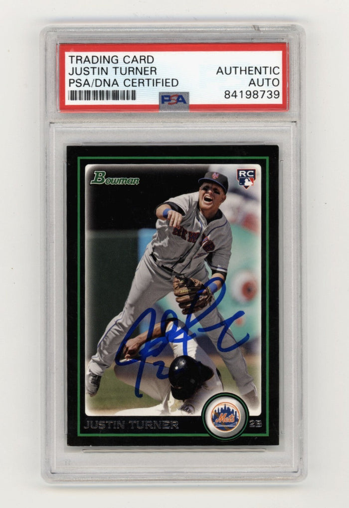 Justin Turner 2010 Bowman Draft Picks BDP105 Rookie RC Signed PSA/DNA Authenticated-Powers Sports Memorabilia