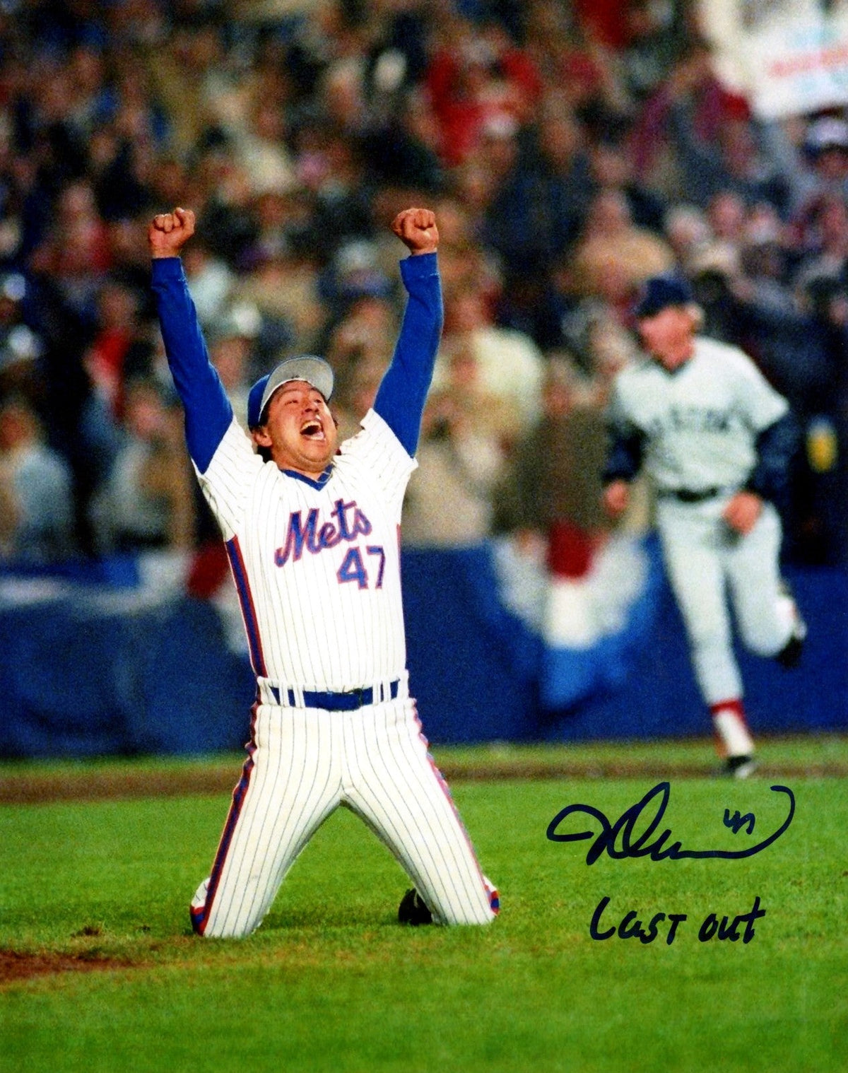 Jesse Orosco Signed Autographed New York Mets 8x10 Photo w/ Last Out LSCM COA #1-Powers Sports Memorabilia