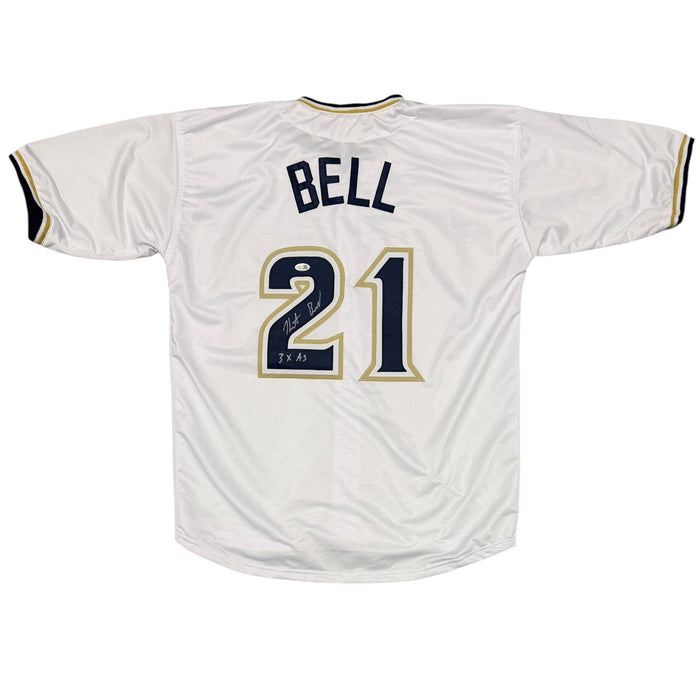 Heath Bell Signed San Diego Padres Custom Jersey w/ 3x AS JSA Witness COA-Powers Sports Memorabilia