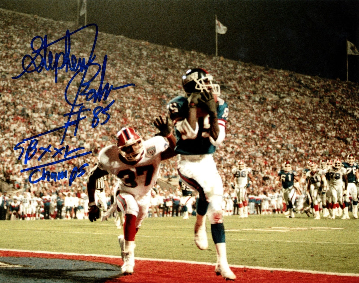 Stephen Baker Signed Autographed Giants 8x10 Photo w/ SB XXV Champs LSCM COA #2-Powers Sports Memorabilia