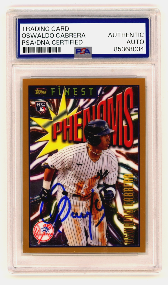 Oswaldo Cabrera 2023 Topps Finest Flashbacks Phenoms Signed Rookie RC PSA Auto-Powers Sports Memorabilia