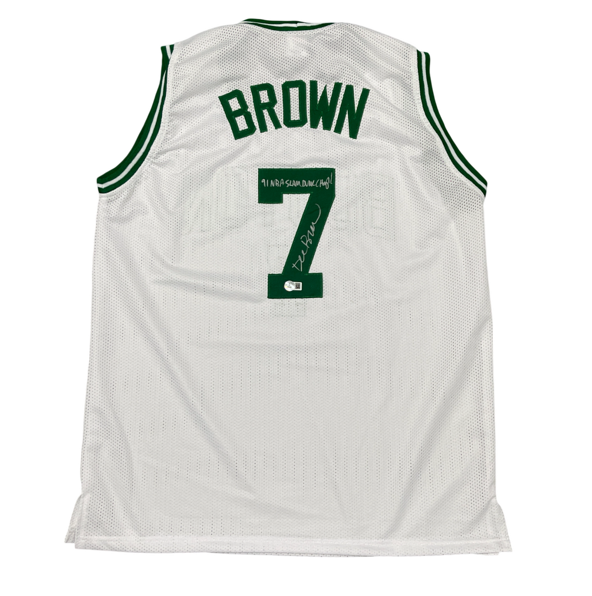 Dee Brown Signed Custom Jersey 91 NBA Slam Dunk Champ Beckett W Beckett Authenticated-Powers Sports Memorabilia