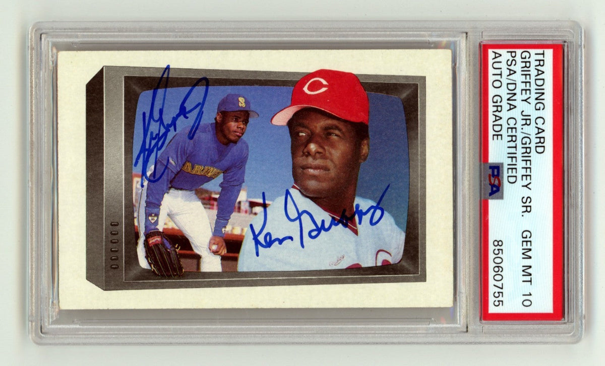 Ken Griffey Jr & Sr 1989 Bowman #259 Rookie RC Dual Signed PSA 10 Auto-Powers Sports Memorabilia