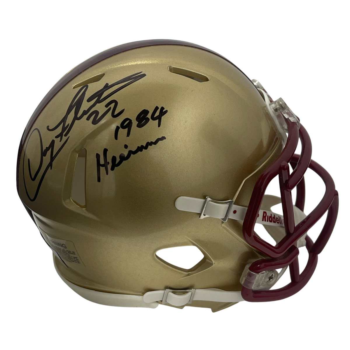 Doug Flutie Signed Boston College Mini Helmet 1984 Heisman Beckett Wit BAS COA-Powers Sports Memorabilia