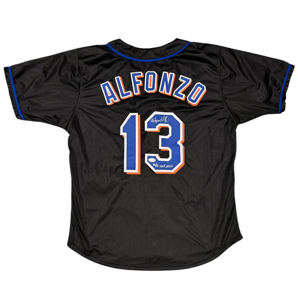 Edgardo Alfonzo Signed Custom Jersey w/ Mets HOF 2020 JSA Witness Authenticated-Powers Sports Memorabilia