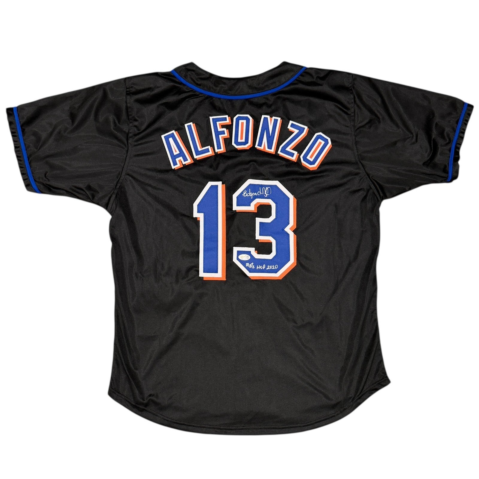 Edgardo Alfonzo Signed Custom Jersey w/ Mets HOF 2020 JSA Witness Authenticated-Powers Sports Memorabilia