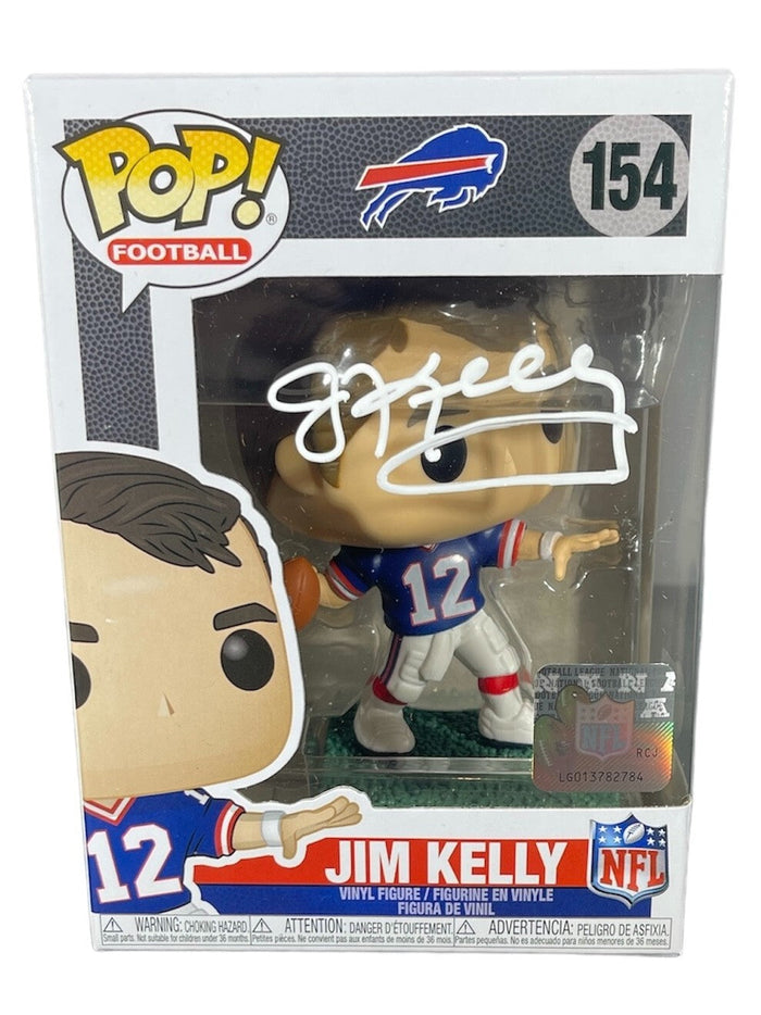Jim Kelly Signed Auto Buffalo Bills Funko Pop #154 Beckett Witness Authenticated-Powers Sports Memorabilia