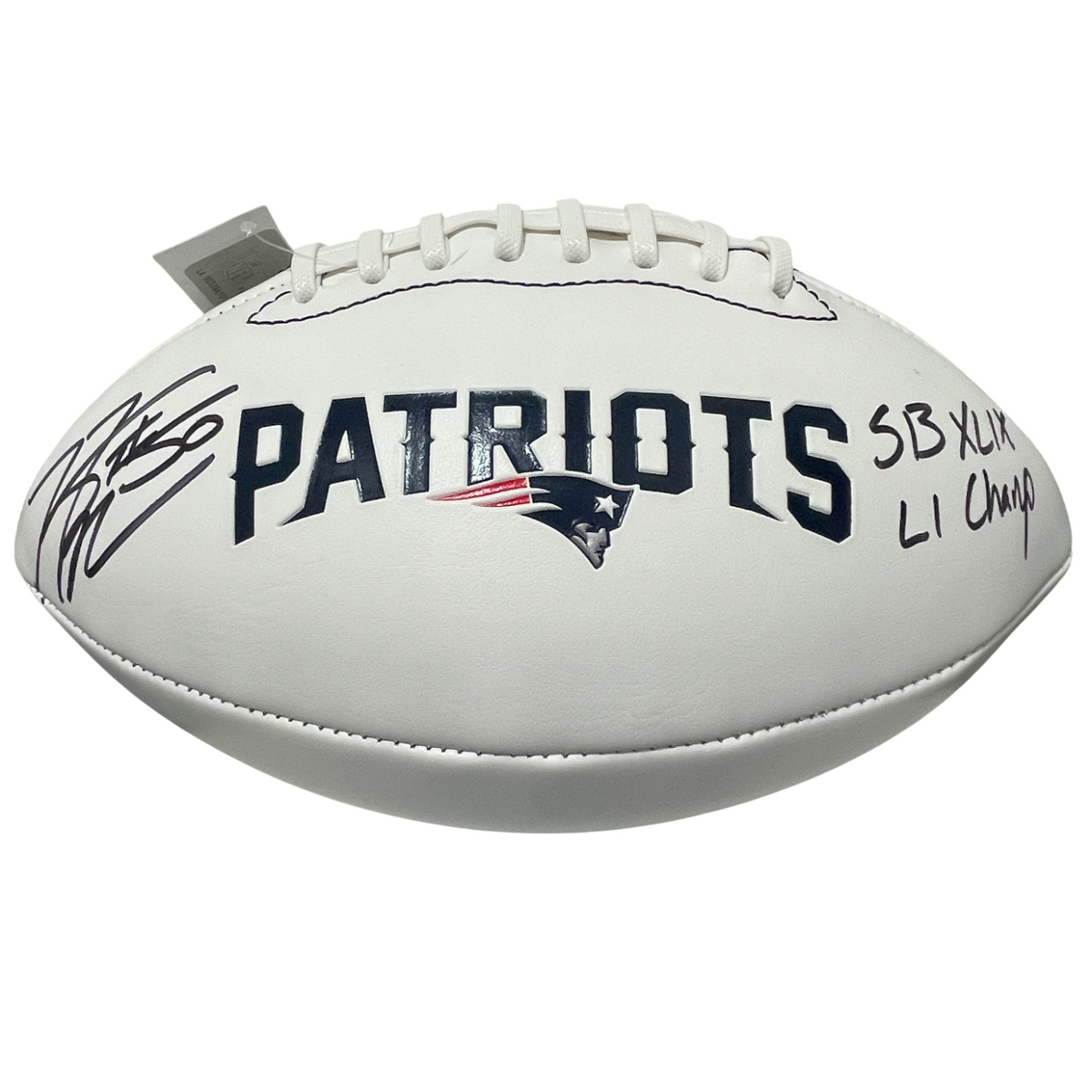 Rob Ninkovich Signed Patriots White Football SB XLIX LI Champ Beckett W BAS COA-Powers Sports Memorabilia