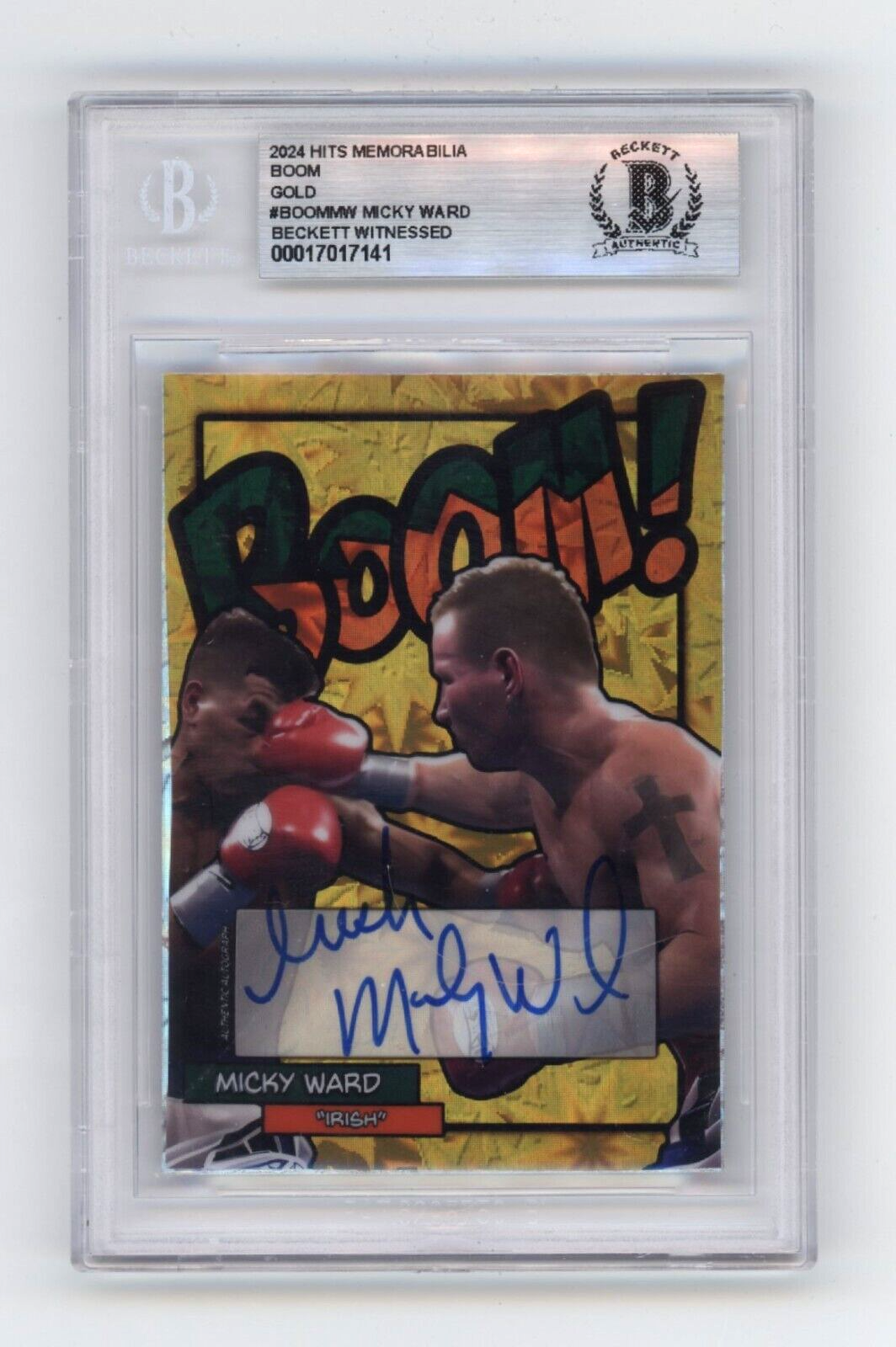 Mickey Ward 2024 Hits Memorabilia BOOM Gold #/10 Signed BGS BAS Auto Irish-Powers Sports Memorabilia
