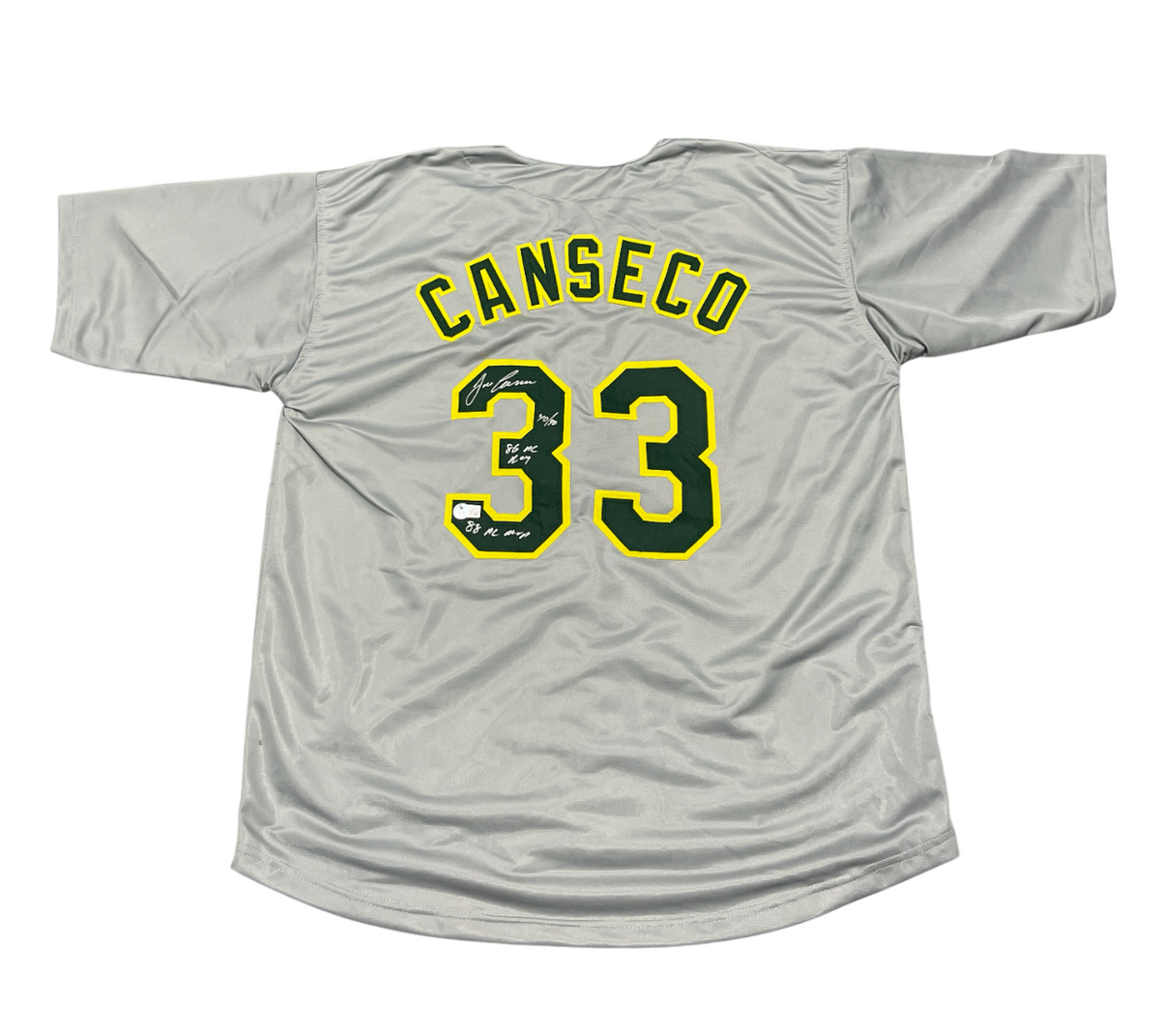 Jose Canseco Signed Athletics Custom Jersey w/ 3 Insc Beckett Wit BAS COA-Powers Sports Memorabilia