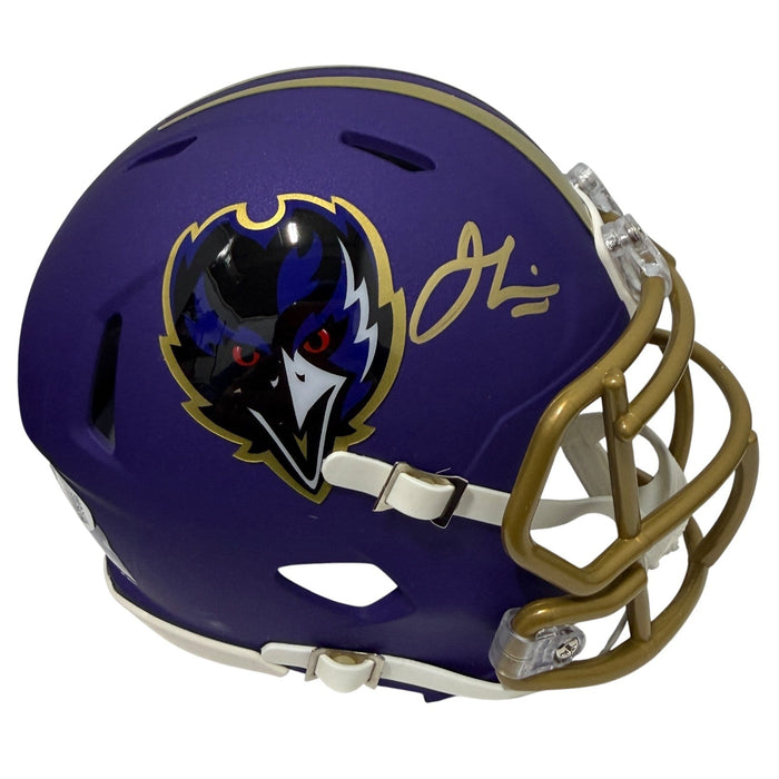 Jamal Lewis Signed Baltimore Ravens Alt Purple Mini Helmet JSA Witness Authenticated-Powers Sports Memorabilia