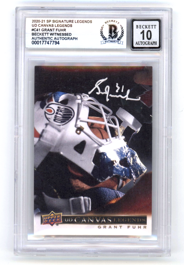 Grant Fuhr 2020-21 Upper Deck Canvas Legends #C41 Signed Beckett BGS 10 Auto-Powers Sports Memorabilia