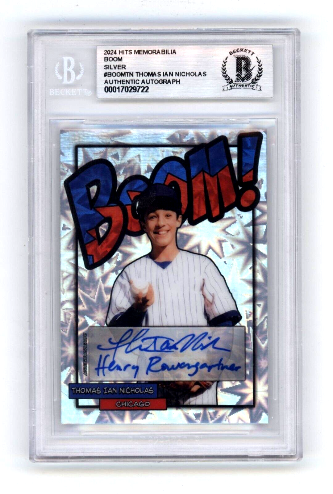 Thomas Ian Nicholas 2024 Hits Memorabilia BOOM Silver Signed BGS BAS Auto Cubs-Powers Sports Memorabilia