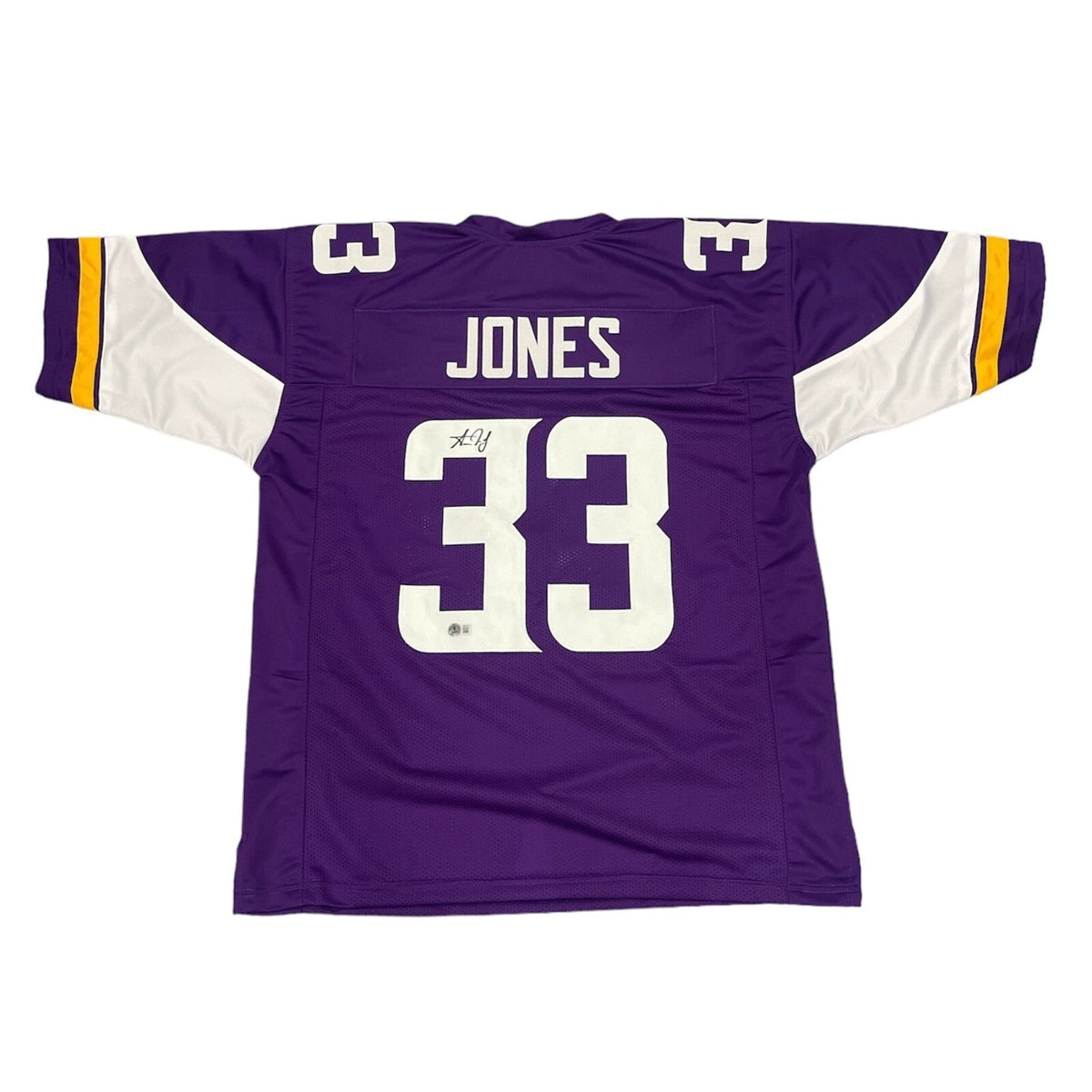 Aaron Jones Signed Minnesota Vikings Custom Jersey Beckett Witness BAS COA-Powers Sports Memorabilia
