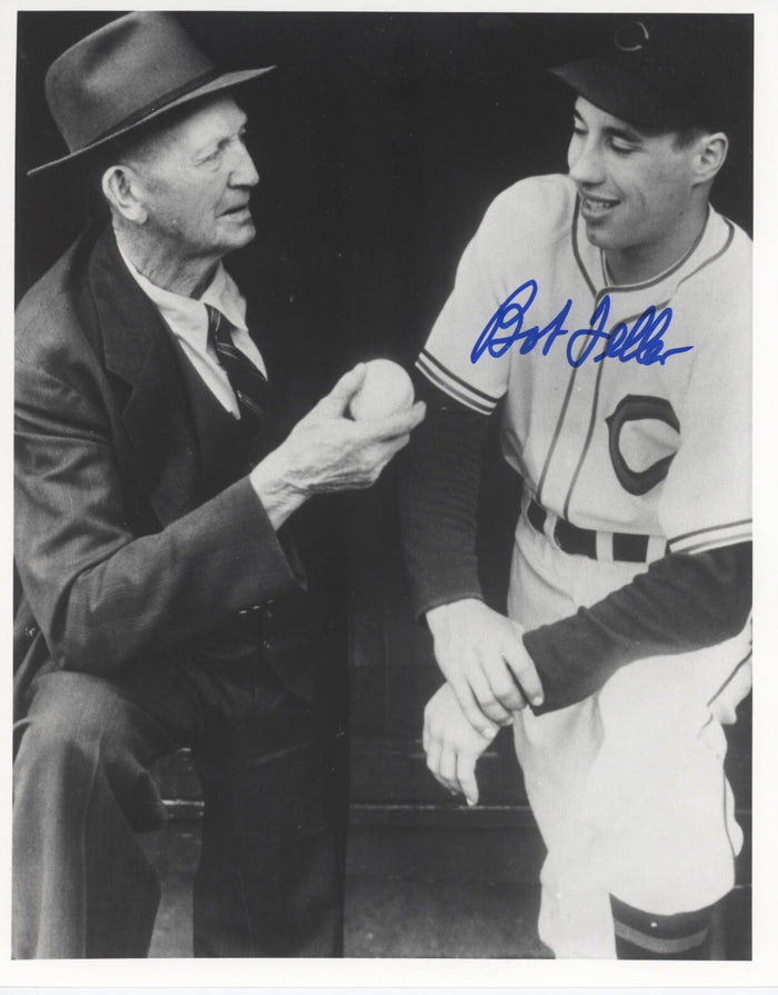 Bob Feller Signed Cleveland Indians 8x10 Photo LSCM Authenticated #2-Powers Sports Memorabilia