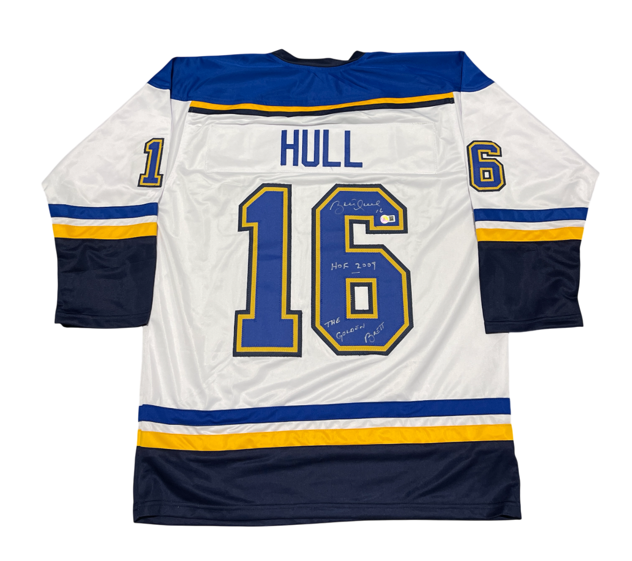 Brett Hull Signed Auto Custom Jersey w/ 2 Insc Beckett Witness Authenticated-Powers Sports Memorabilia