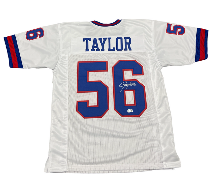 Lawrence Taylor Signed Auto Custom Jersey Beckett Witness Authenticated-Powers Sports Memorabilia