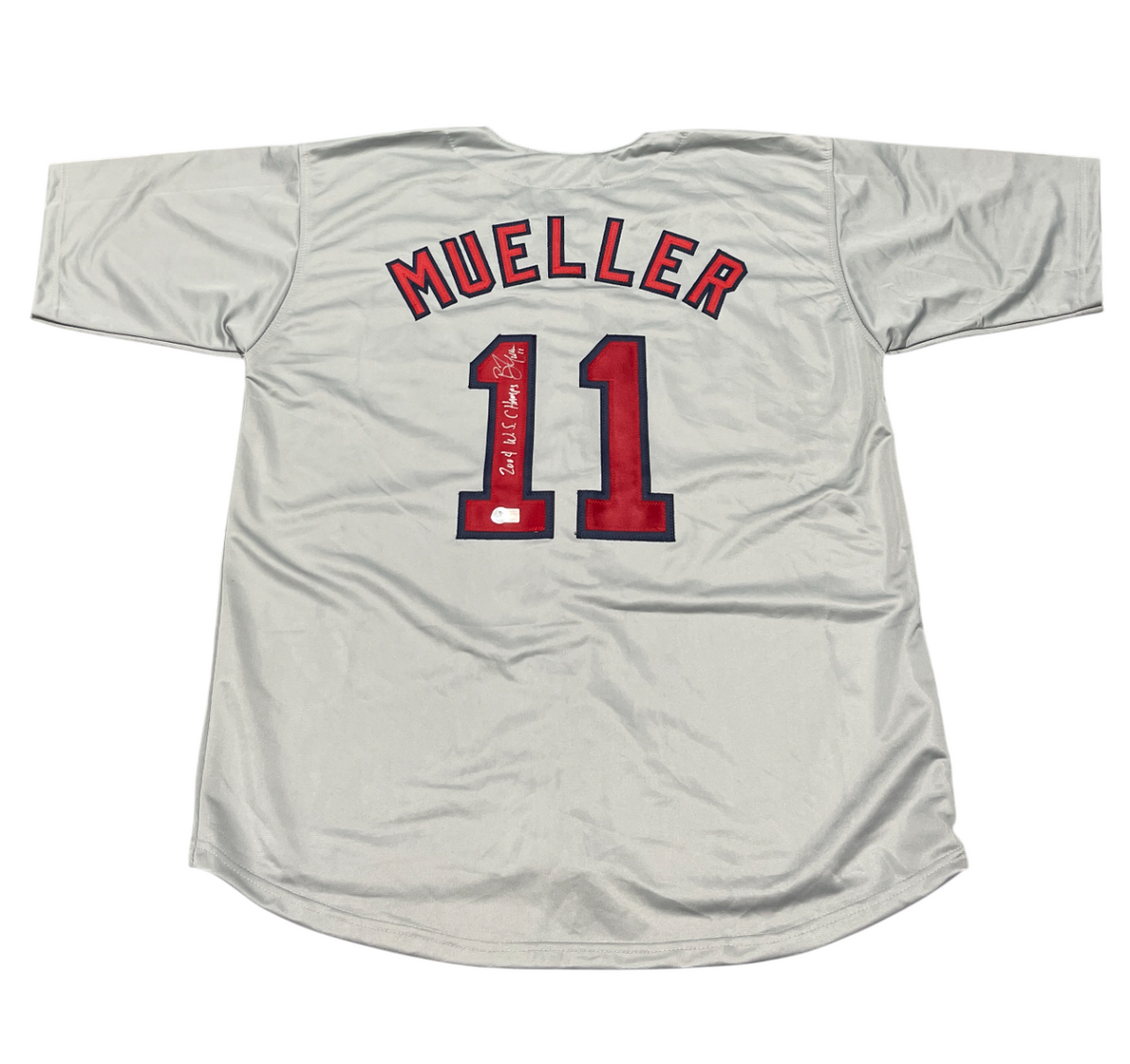 Bill Mueller Signed Custom Jersey 2004 WS Champs Beckett Authenticated-Powers Sports Memorabilia