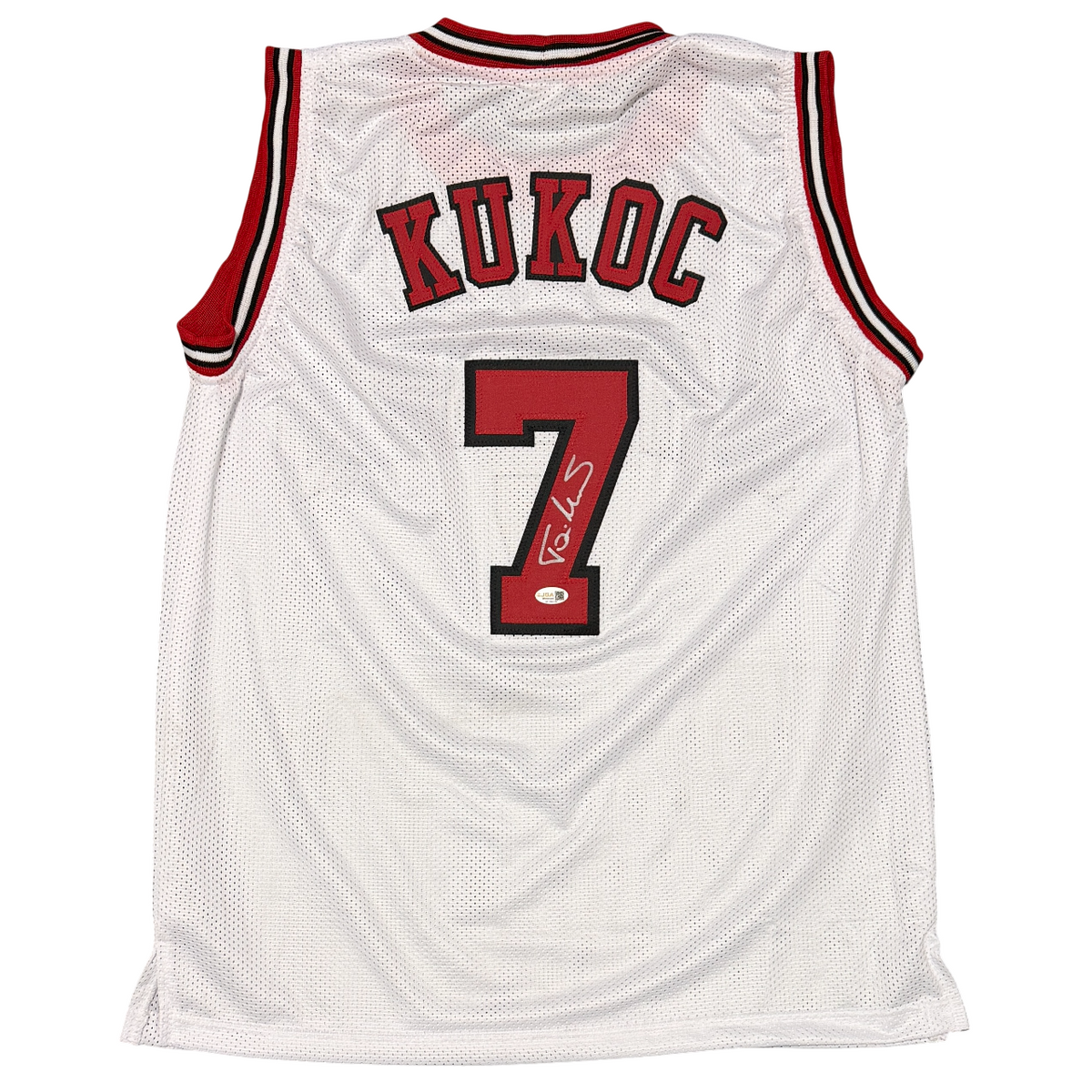 Toni Kukoc Signed Custom Jersey JSA Witness Authenticated - White Jersey-Powers Sports Memorabilia
