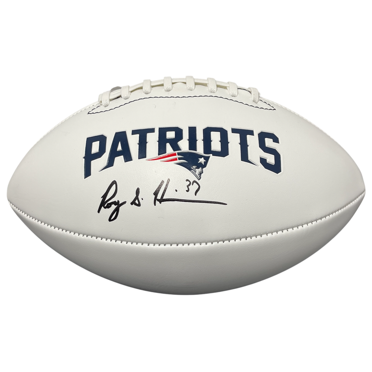 Rodney Harrison Signed New England Patriots White Football Beckett Wit BAS COA-Powers Sports Memorabilia