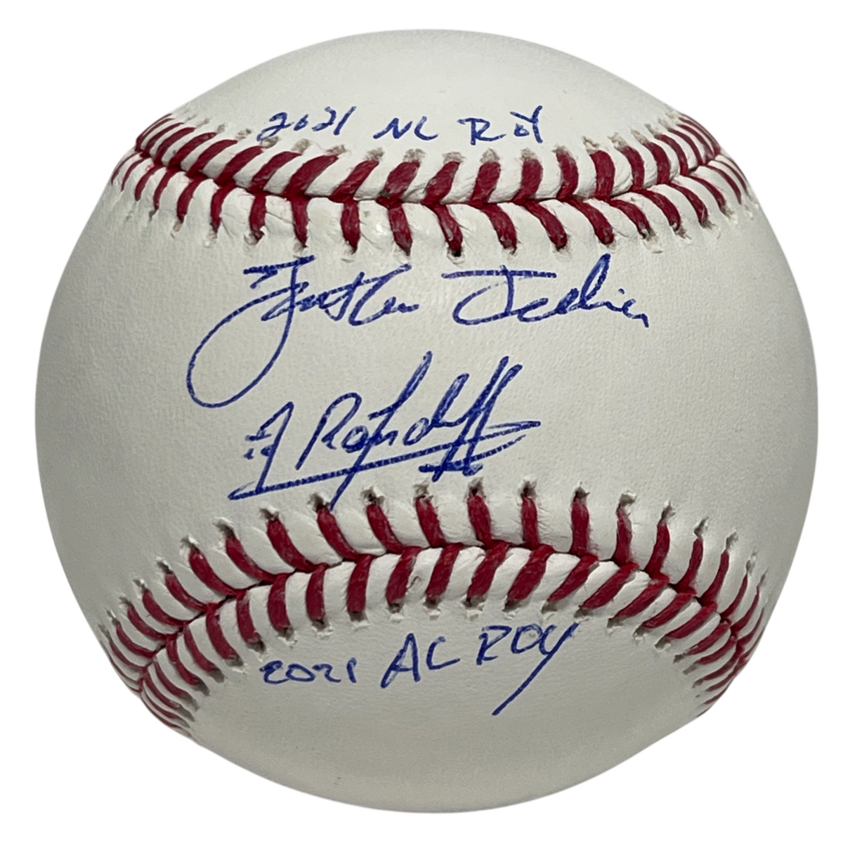 Randy Arozarena & Jonathan India Dual Signed ROMLB Baseball ROY PSA ITP Authenticated-Powers Sports Memorabilia