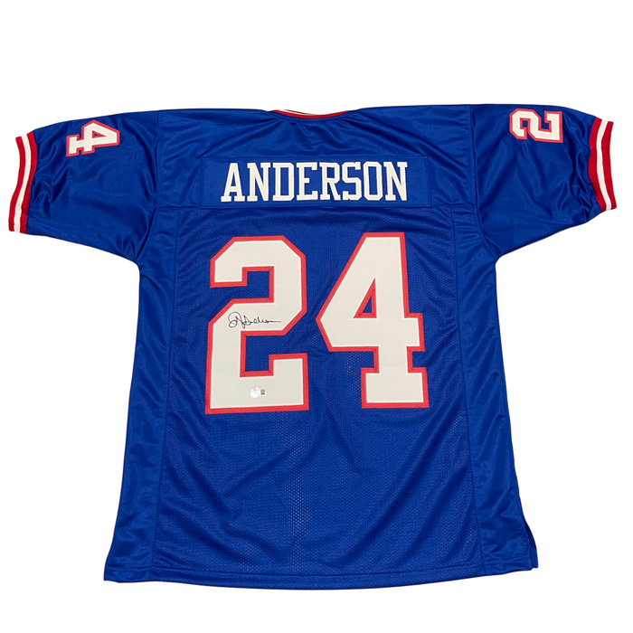 Ottis Anderson Signed Custom Jersey Beckett Witness Authenticated-Powers Sports Memorabilia