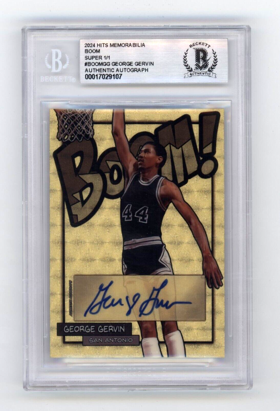 George Gervin 2024 Hits Memorabilia BOOM Super #1/1 Signed BGS BAS Auto Spurs-Powers Sports Memorabilia