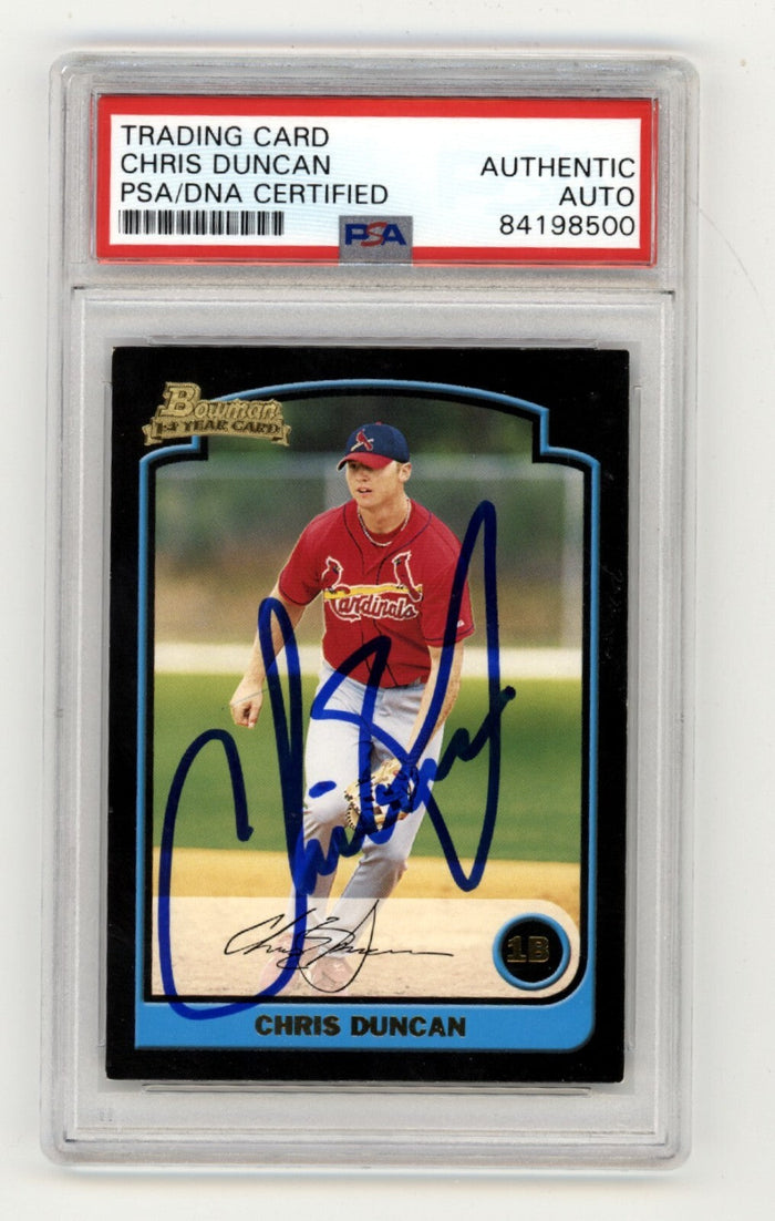 Chris Duncan 2003 Bowman 1st #207 Rookie RC Signed PSA/DNA Authenticated Cardinals-Powers Sports Memorabilia