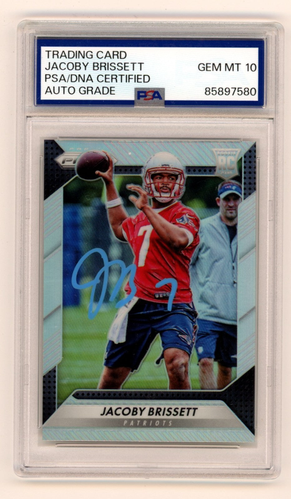 Jacoby Brissett 2016 Panini #292 Silver Prizm Signed Auto Rookie RC PSA 10 Auto-Powers Sports Memorabilia