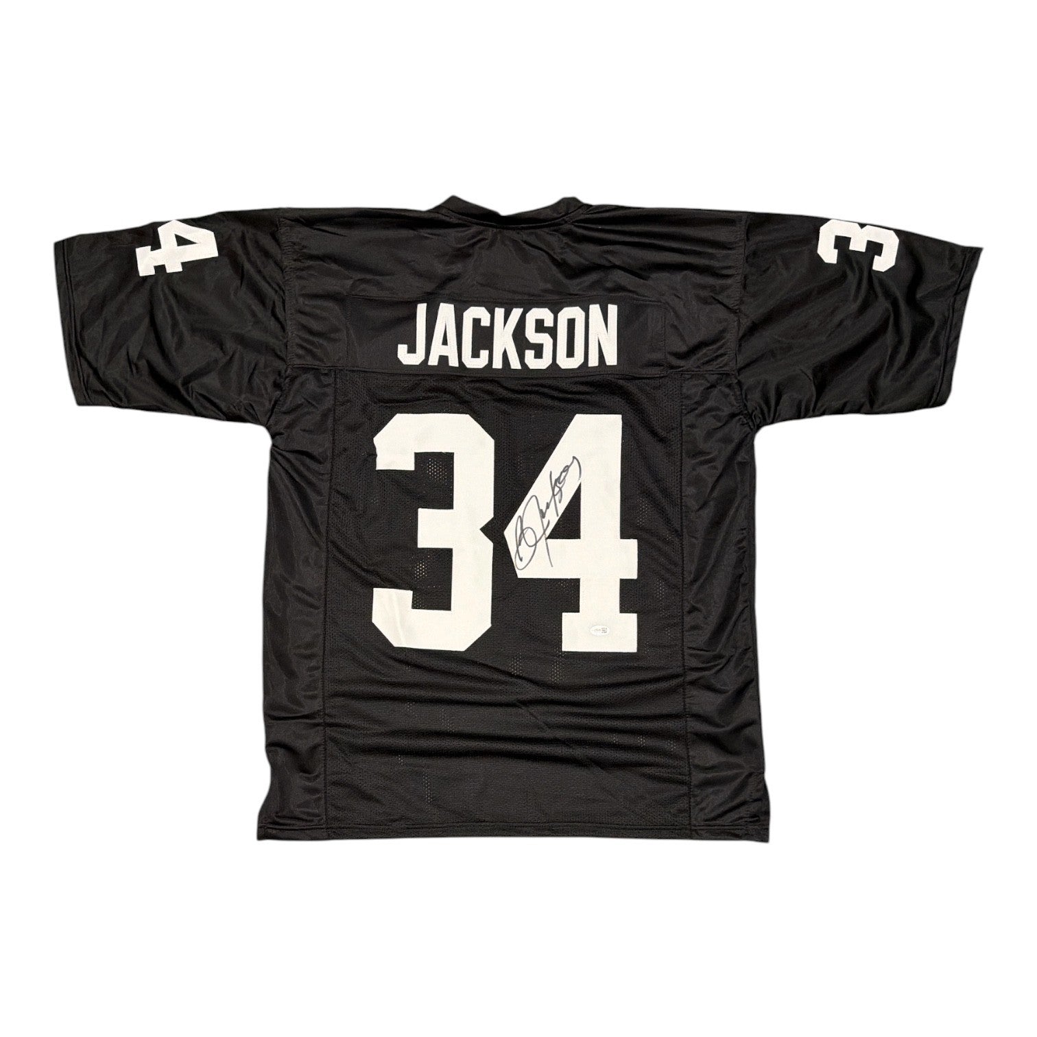 Bo Jackson Signed Raiders Custom Jersey JSA Witness Authenticated-Powers Sports Memorabilia